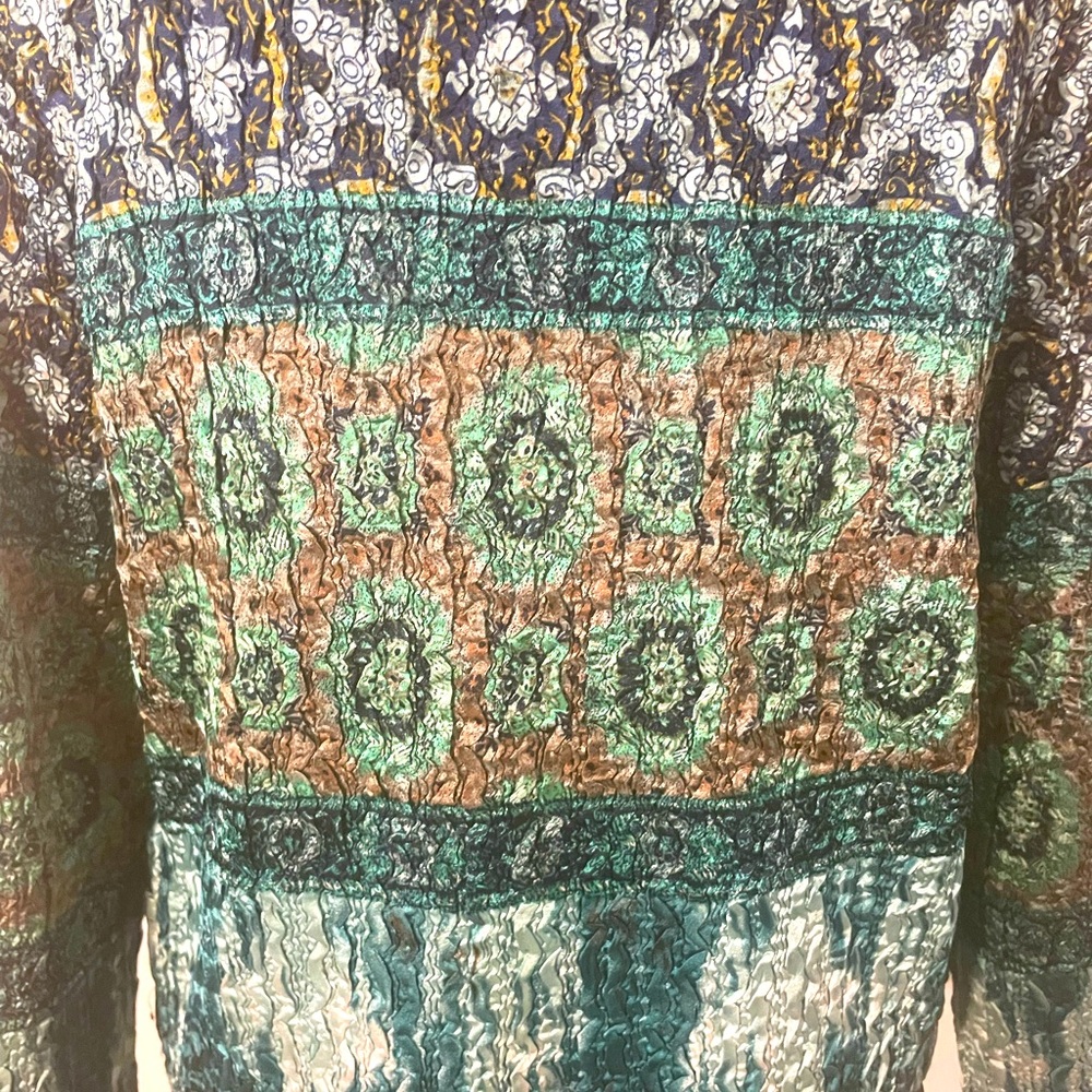 Tania Nardi Textured Black Turquoises Multi Colored Jacket & Sleeveless Top - Picture 8 of 10